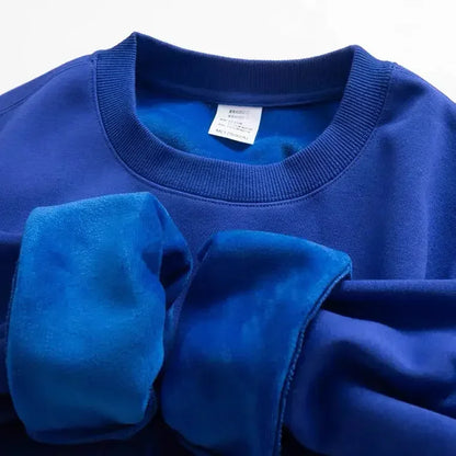 Unisex Long-Sleeve Crew-Neck Sweatshirt with Soft Fleece Lining