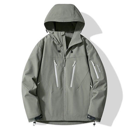 Unisex Kapuzenjacke Outdoor Wasserdicht mit Reißverschlusstaschen