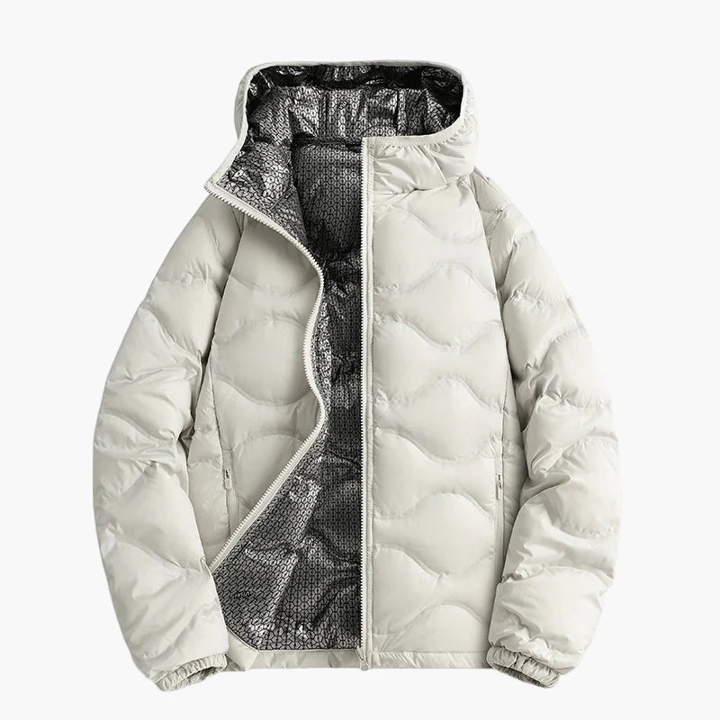 Men's quilted jacket winter outdoor casual jacket with hood – warming transitional jacket