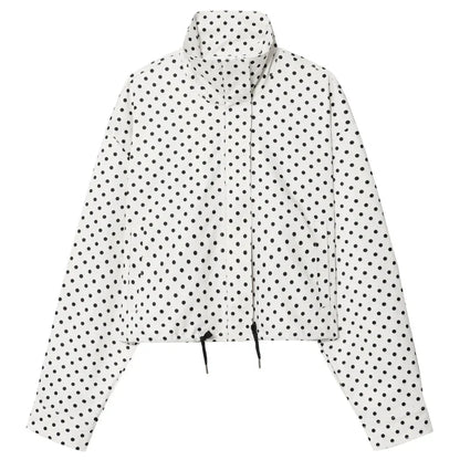 Kurze Damen Tupfen Jacke mit Stehkragen