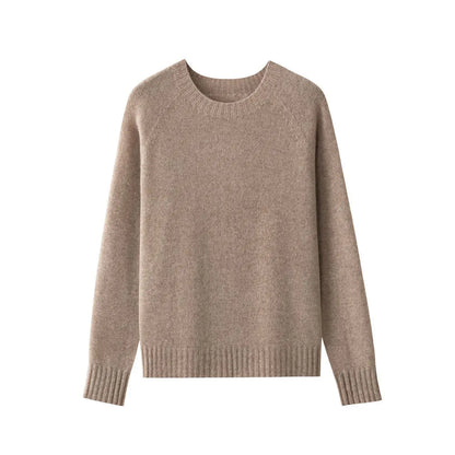 Women's Crew-Neck Sweater Long-Sleeve Basic Knit Sweater