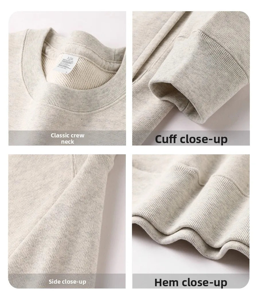 Unisex long-sleeve crew-neck sweatshirt, gray