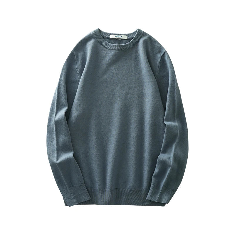 Unisex Langarm Pullover Rundhals Rippbündchen