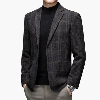 Men's Business Casual Blazer – Modern Checked Look for Office and Everyday Use