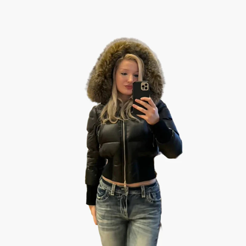 Damen Winter Steppjacke mit Kapuze, modisch, warm und vielseitig für Freizeit und Alltag