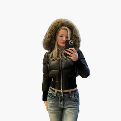 Damen Winter Steppjacke mit Kapuze, modisch, warm und vielseitig für Freizeit und Alltag