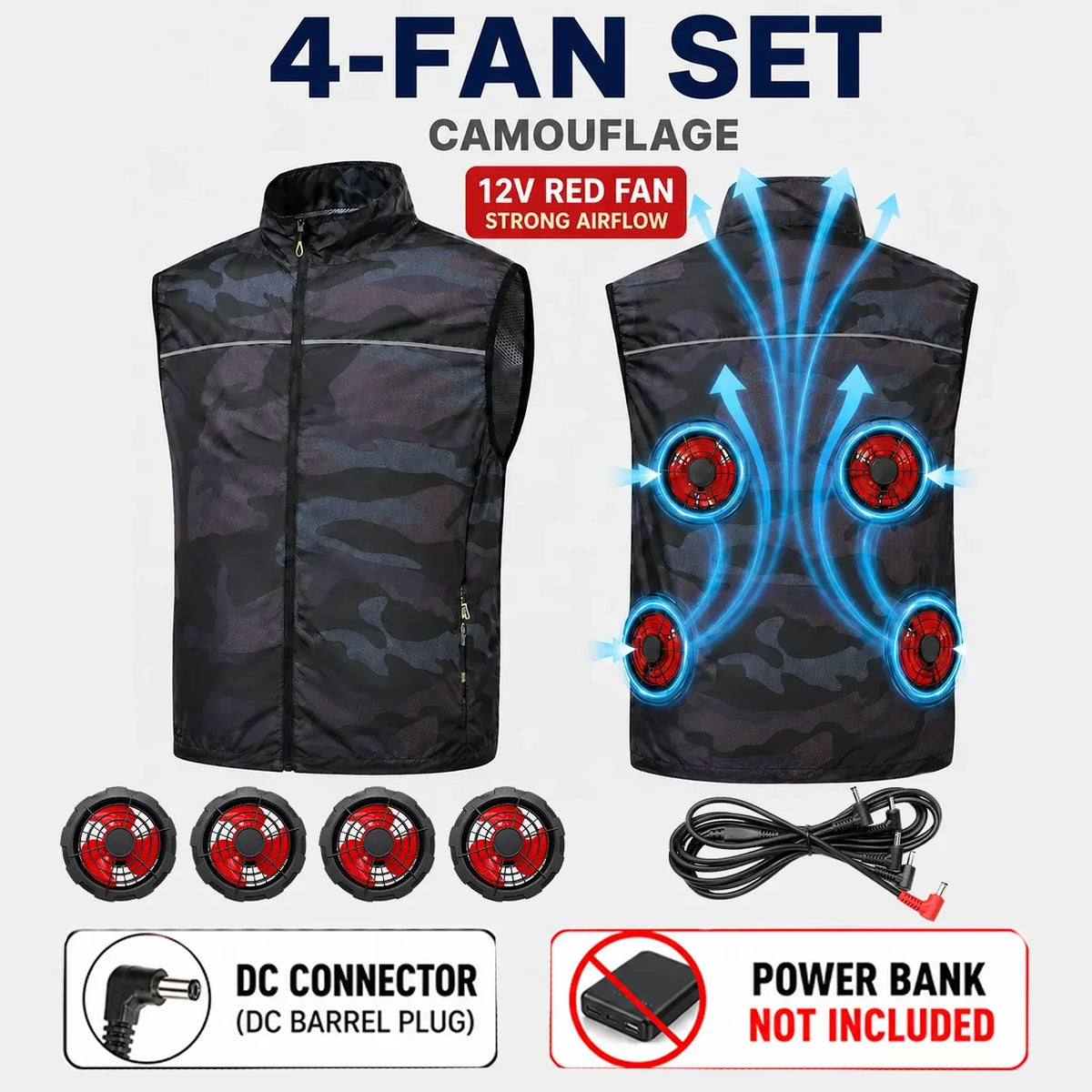 Cooling vest with fans for men and women, lightweight vest