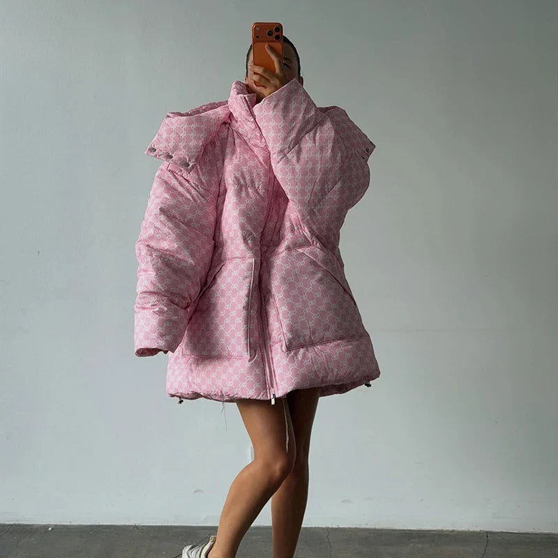 Women's quilted jacket with hood and zipper