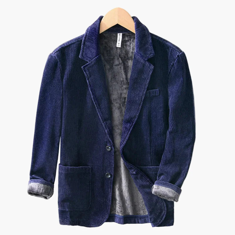 Men's Cord Blazer with Fleece Lining – Classic Casual Jacket for Autumn and Winter