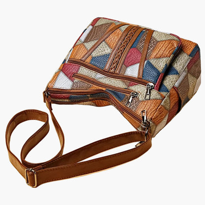 Women's Patchwork Shoulder Bag Vintage Style – Fashionable Shoulder Bag for Everyday and Leisure