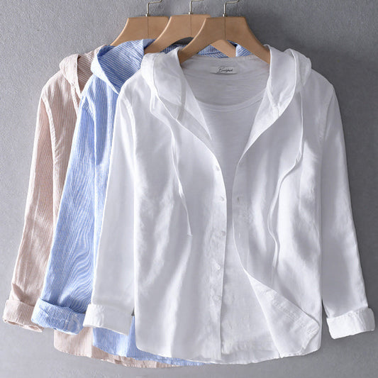 Women's Lightweight Hoodie Blouse – Casual Long Sleeve Leisure Shirt for Everyday and Vacation