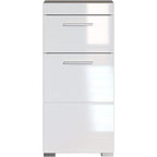 Badkameronderkast Amanda wit hoogglans 37 x 31 x 79 cm, met 1 deur en 1 lade voor de badkamer