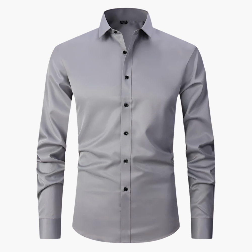 Men's Business & Casual Stretch Shirt Slim Fit – Elegant Long Sleeve Shirt for Office & Everyday Use
