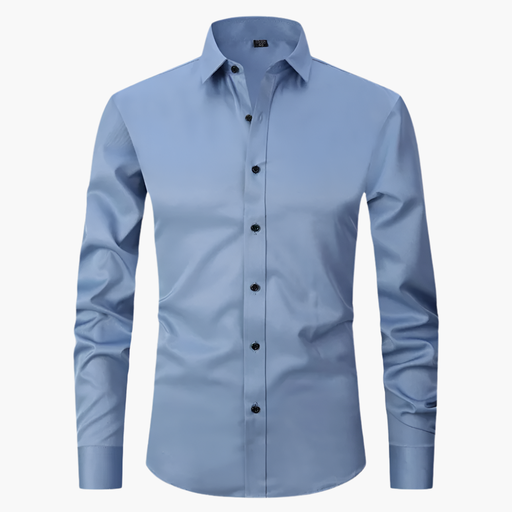 Men's Business & Casual Stretch Shirt Slim Fit – Elegant Long Sleeve Shirt for Office & Everyday Use