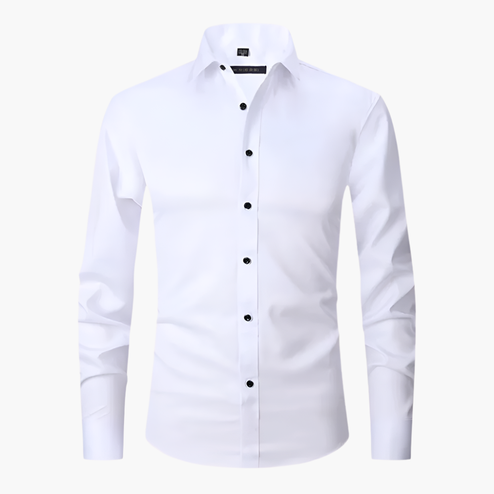 Men's Business & Casual Stretch Shirt Slim Fit – Elegant Long Sleeve Shirt for Office & Everyday Use