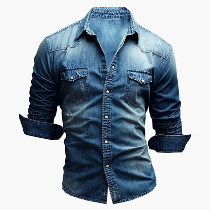 Men's Slim Fit Denim Shirt – Casual Denim Shirt in Western Style for Leisure & Everyday Use
