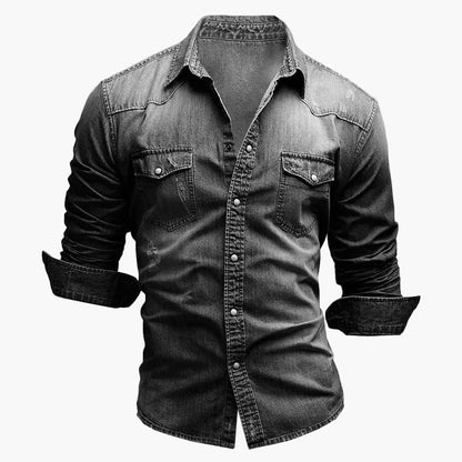 Men's Slim Fit Denim Shirt – Casual Denim Shirt in Western Style for Leisure & Everyday Use