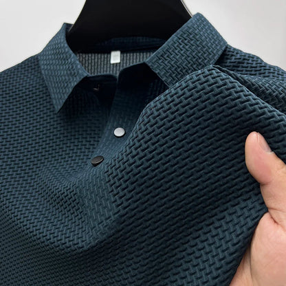 Men's Polo Shirt with Textured Pattern – Contemporary Design for Leisure and Everyday Wear