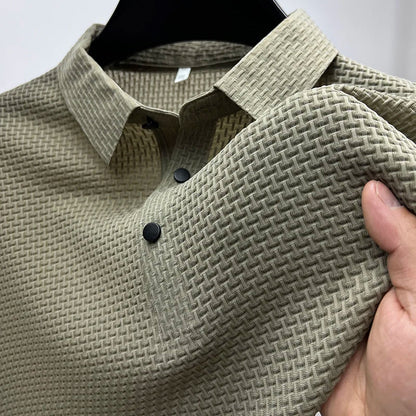 Men's Polo Shirt with Textured Pattern – Contemporary Design for Leisure and Everyday Wear