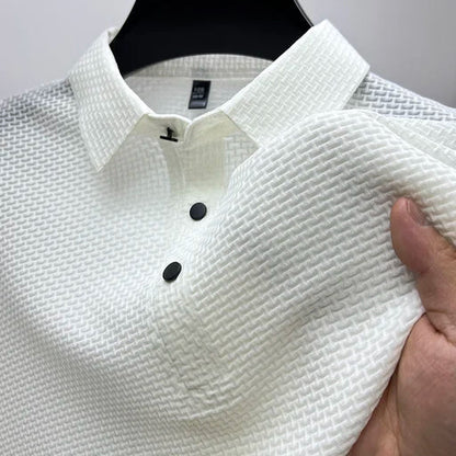 Men's Polo Shirt with Textured Pattern – Contemporary Design for Leisure and Everyday Wear
