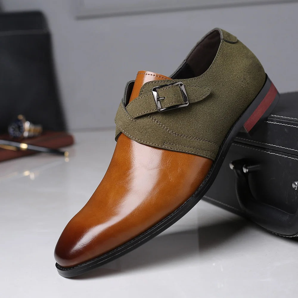 Men's Monkstrap Business Shoes with Double Buckle – Elegant Classic for Office & Events