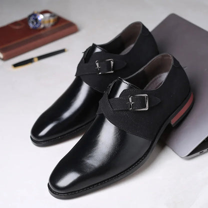 Men's Monkstrap Business Shoes with Double Buckle – Elegant Classic for Office & Events