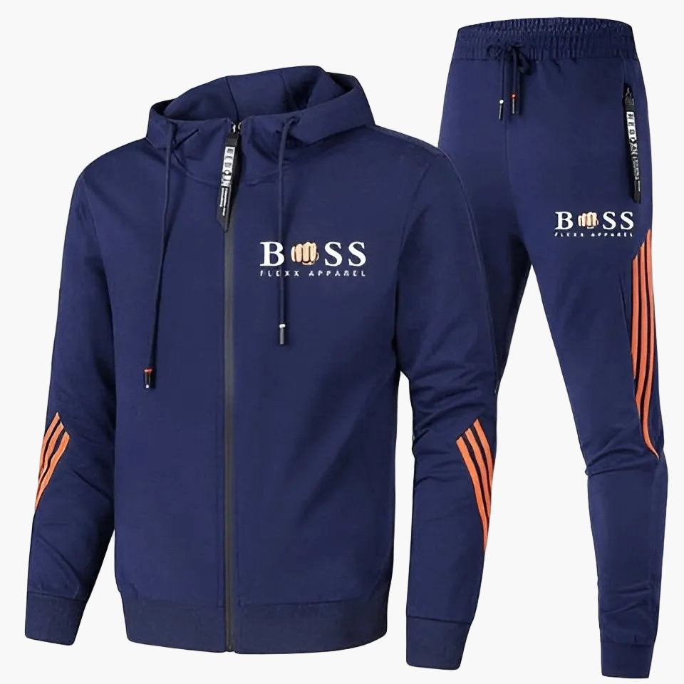 Men's Training Suit Set Sportswear Two-Piece with Hooded Sweatshirt – Fashionable Leisure and Exercise Look