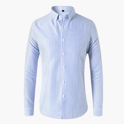 Men's Business Casual Shirt with Stripe Pattern – Elegant Long-Sleeve Shirt for Office & Everyday Use