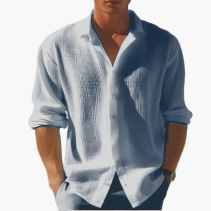 Men's long-sleeve casual shirt with turn-down collar – Modern, lightweight shirt for everyday, office & vacation