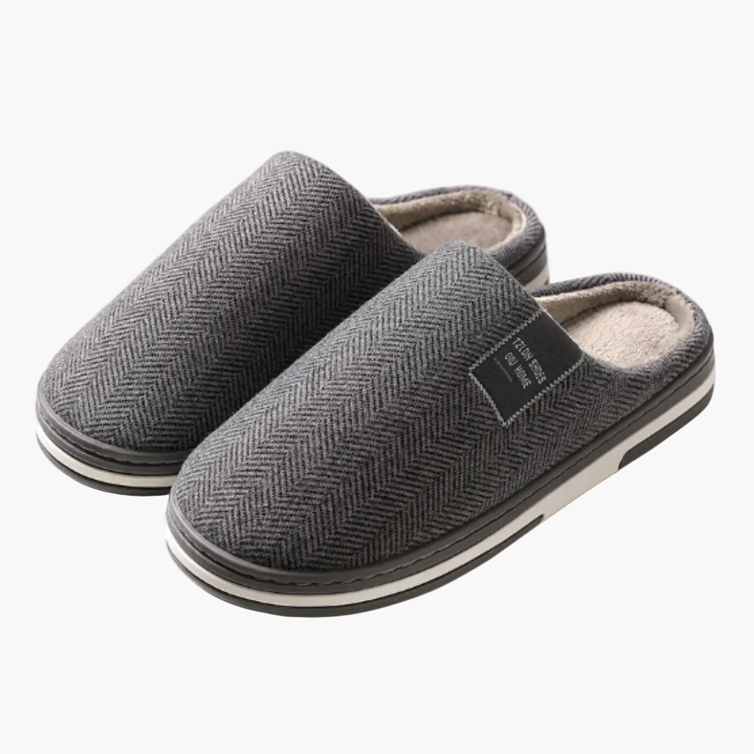 Men's Slippers Classic, Herringbone, Non-Slip, Comfort for Home