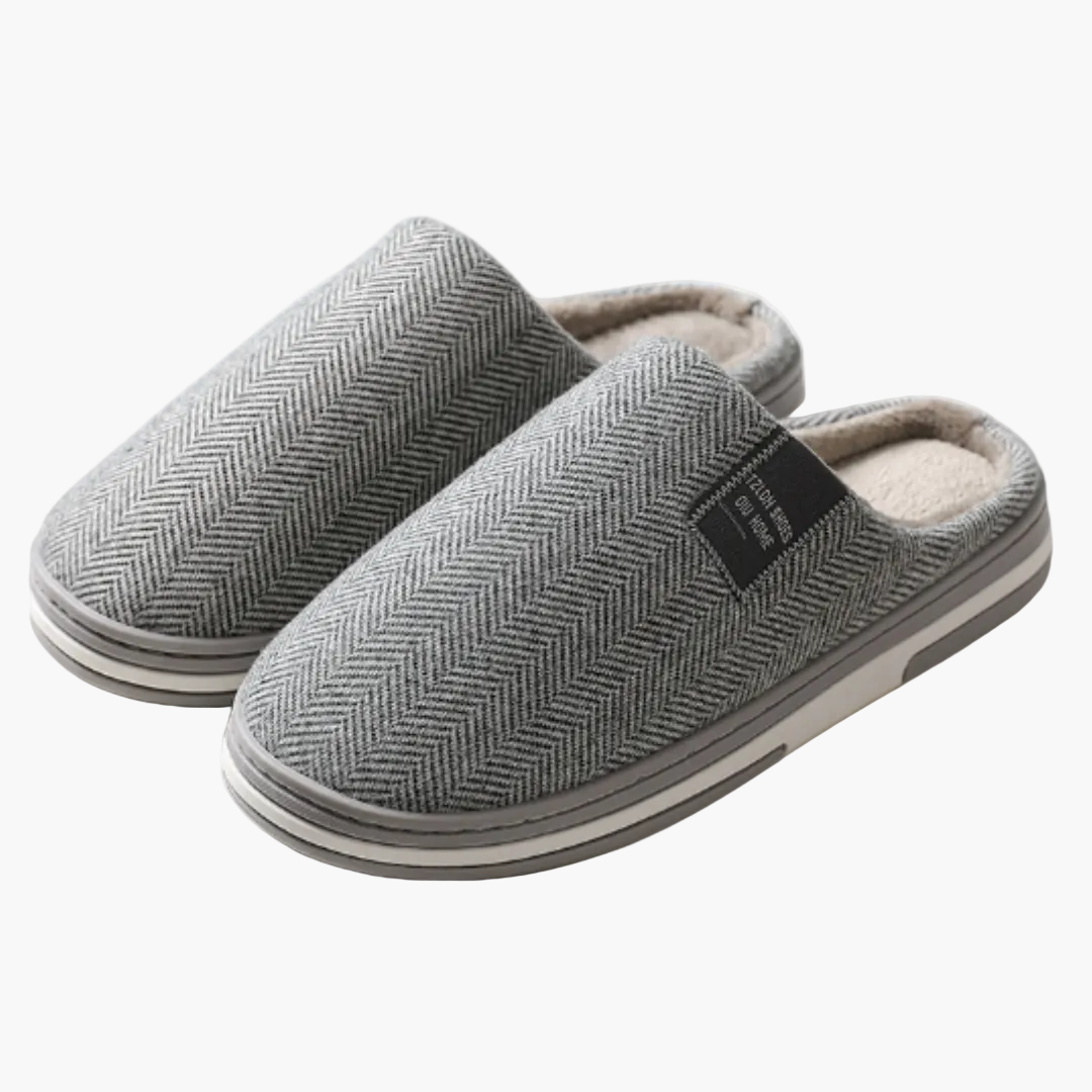 Men's Slippers Classic, Herringbone, Non-Slip, Comfort for Home