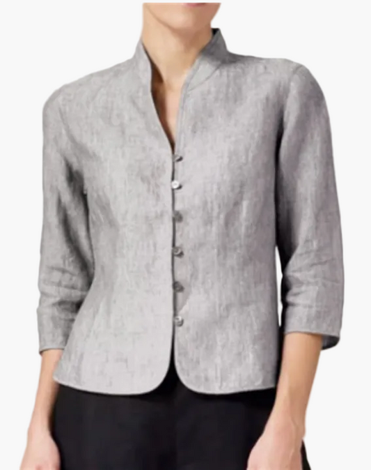 Damen Blazer mit Stehkragen und Dreiviertelärmeln – Eleganter Business- und Freizeit-Look