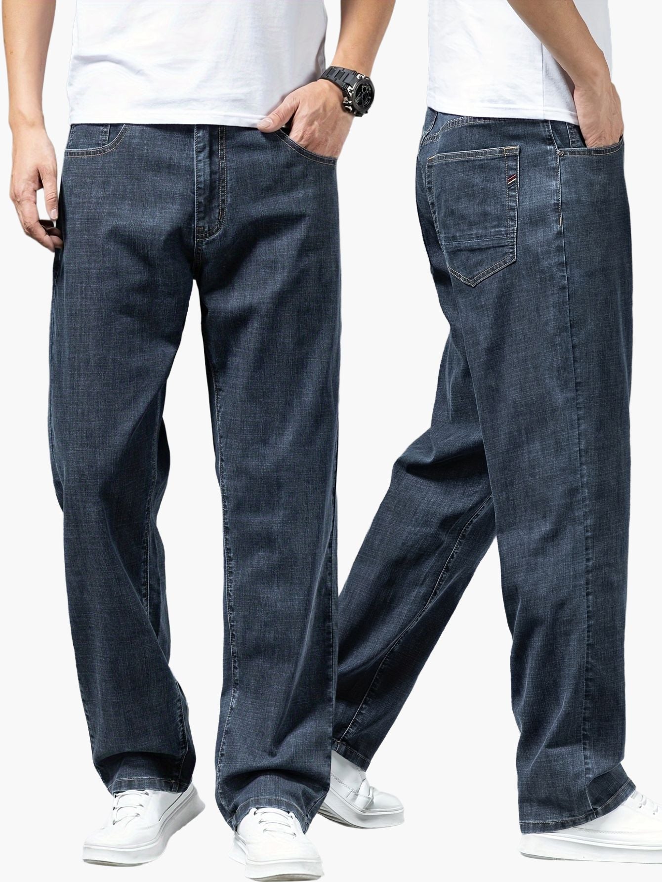 Men's Jeans Wide Leg Casual Style for Leisure and Everyday Wear