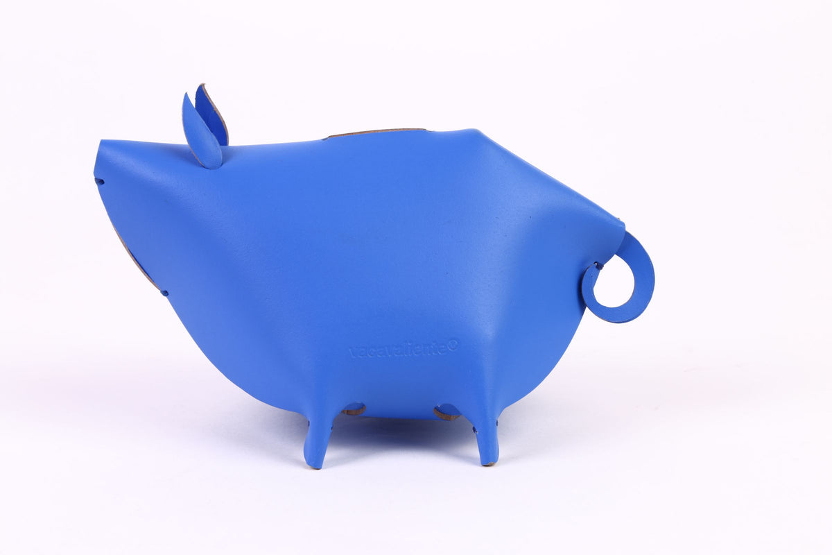 Bureau-organizer kunststof varken Amigos, blauw, met vier vakken en een smalle lade voor pennen