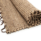 Vloerkleed waterhyacint zeegras handgeweven met franjes, The Killing Field naturel 260 x 180 cm woonkamer