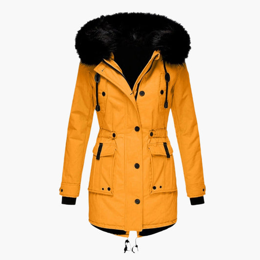 Damen Winterparka mit Kunstpelzkapuze – Stilvolle Outdoorjacke für kalte Tage
