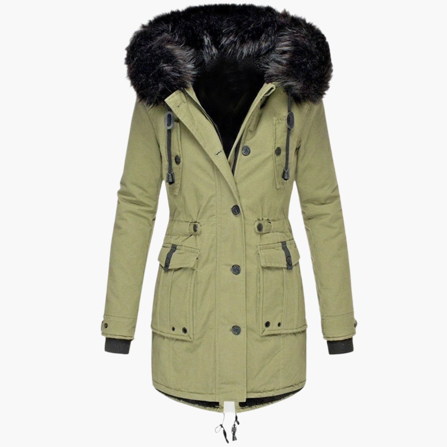 Women's winter parka with faux fur hood – stylish outdoor jacket for cold days