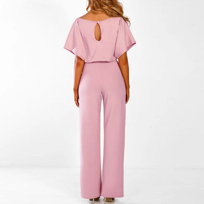 Women's Elegant Jumpsuit with Belt – Wide Leg, Perfect for Parties & Events