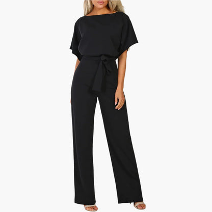 Women's Elegant Jumpsuit with Belt – Wide Leg, Perfect for Parties & Events