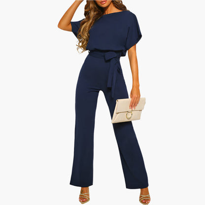 Women's Elegant Jumpsuit with Belt – Wide Leg, Perfect for Parties & Events
