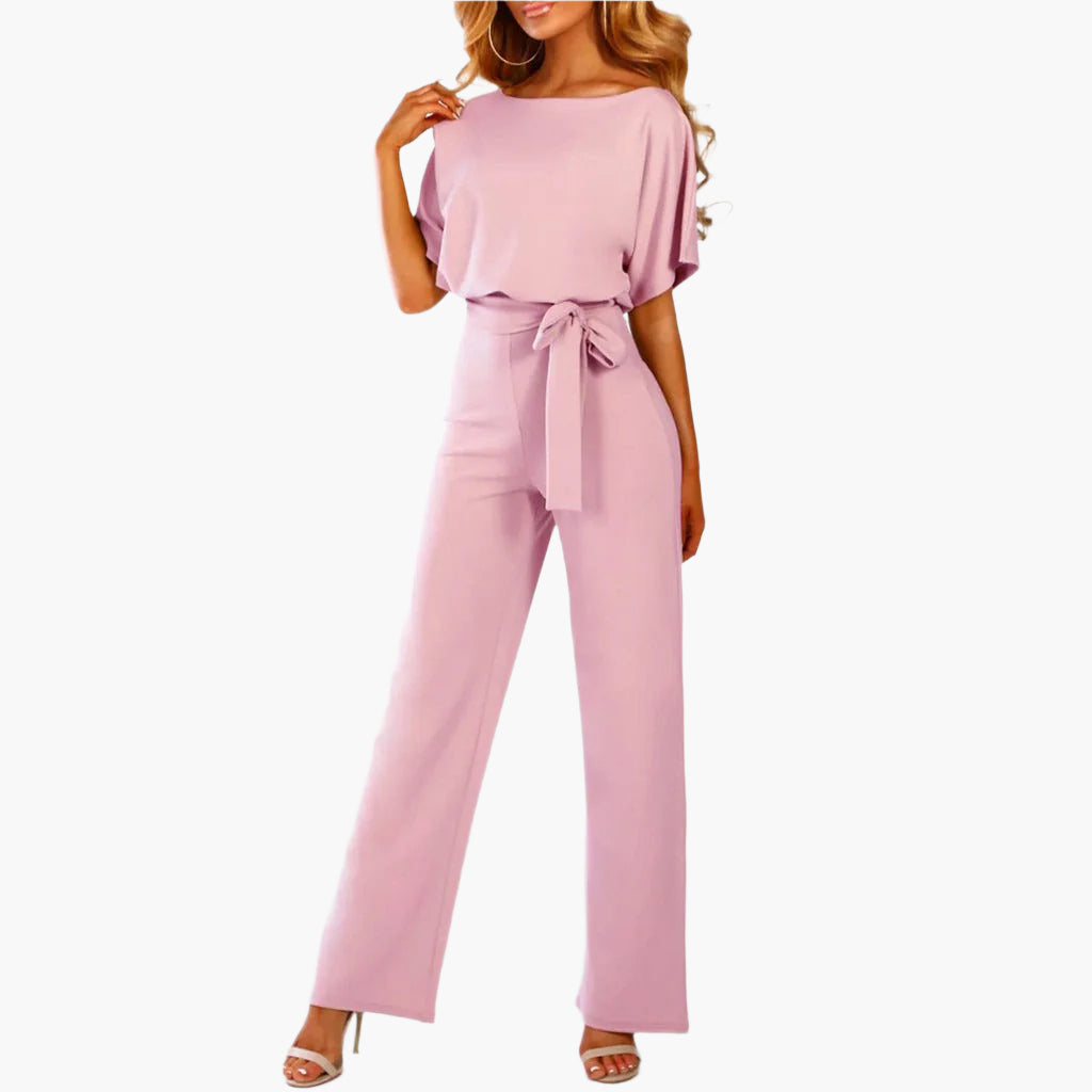 Women's Elegant Jumpsuit with Belt – Wide Leg, Perfect for Parties & Events