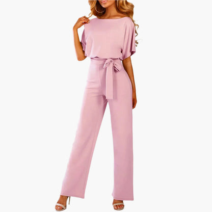 Women's Elegant Jumpsuit with Belt – Wide Leg, Perfect for Parties & Events