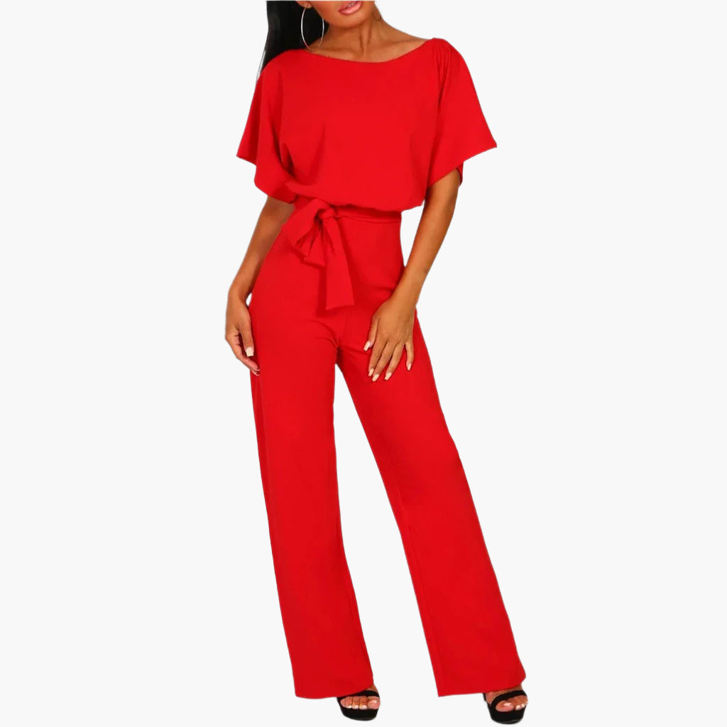 Women's Elegant Jumpsuit with Belt – Wide Leg, Perfect for Parties & Events