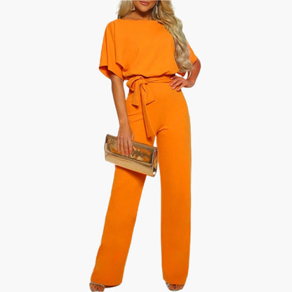 Women's Elegant Jumpsuit with Belt – Wide Leg, Perfect for Parties & Events