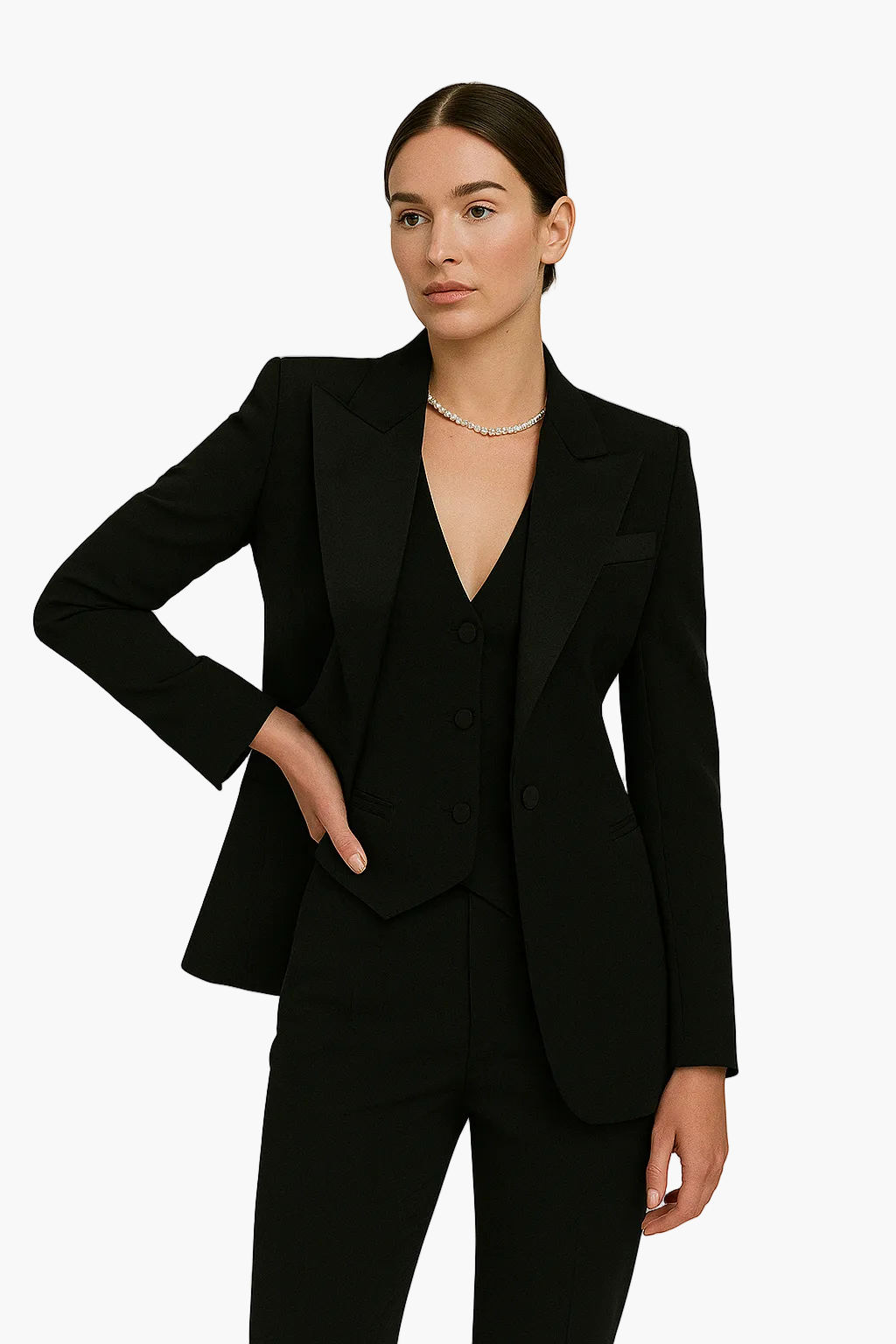 Damen Business Hosenanzug 3-teilig – Eleganter Blazer, Weste & Hose für Büro & formelle Anlässe