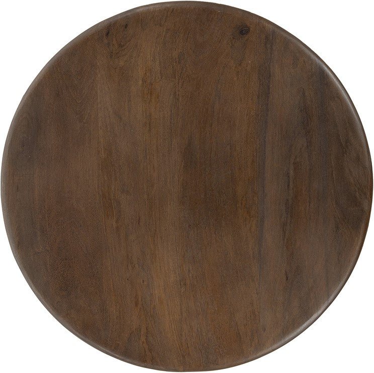 Salontafel massief mangohout Zodiac walnoot bruin Ø 60 x 46 cm, rond voor de woonkamer