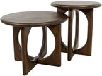 Salontafel massief mangohout Zodiac walnoot bruin Ø 60 x 46 cm, rond voor de woonkamer