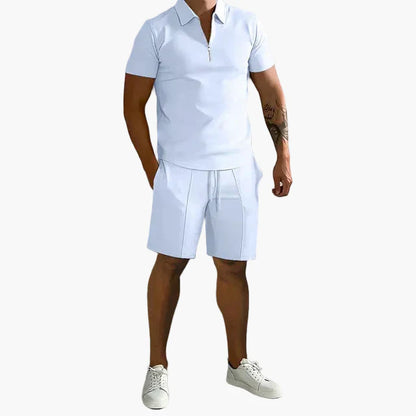 Men's Polo Shirt & Shorts Set – Modern Leisure Outfit for Summer, Neat-Casual Style