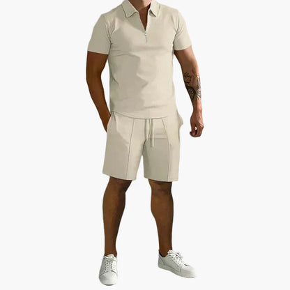 Men's Polo Shirt & Shorts Set – Modern Leisure Outfit for Summer, Neat-Casual Style