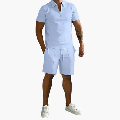 Men's Polo Shirt & Shorts Set – Modern Leisure Outfit for Summer, Neat-Casual Style